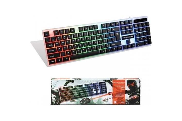 Platoon PL-357 RGB Aydınlatmalı Q Oyuncu Klavye Mouse Seti