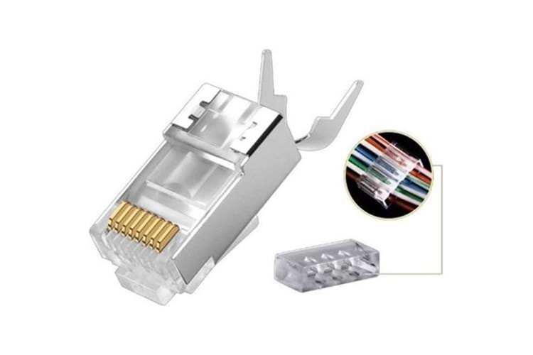 RJ45 CAT7 METAL KONNEKTÖR 100 ADETLİ PAKET