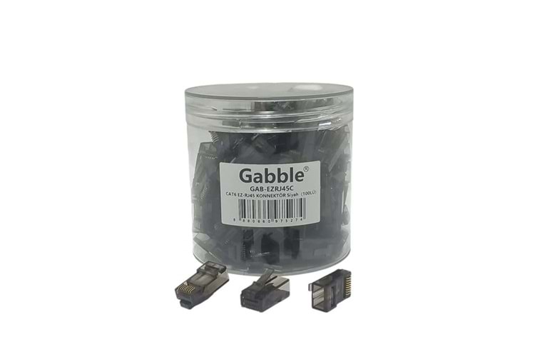 Gabble EZ RJ45 Renkli Konnektör 100lü Siyah