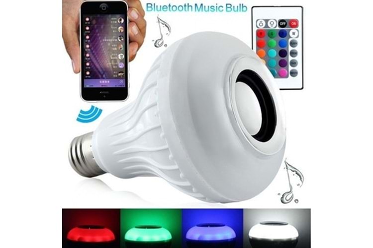 5M LED 12W KUMANDALI RGB HOPARLÖRLÜ AMPÜL