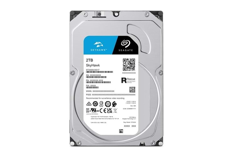 2TB SEAGATE 3.5 SKYHAWK SATA 5900RPM 256MB 7/24 GUVENLIK ST2000VX017