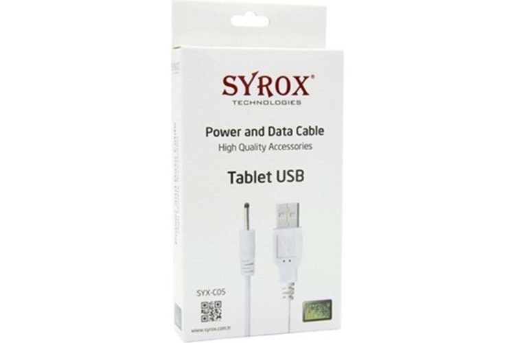SYROX SYX-C05 İNCE UÇLU TABLET ŞARJ KABLOSU