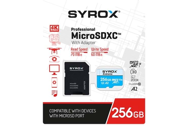 SYROX SYX-MC256 256GB MICROSD HAFIZA KARTI