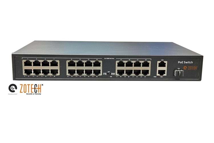Zotech ZT-SW24P2UG1SF (24+2+1) 24P MB PoE 2P GB Uplink 1P SFP PoE Switch (300w)
