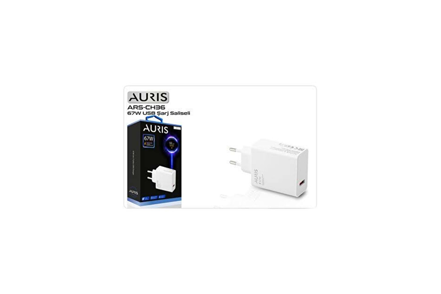 AURIS 67W ARS-CH36 TYPE-C GİRİŞLİ ŞARJ KAFA