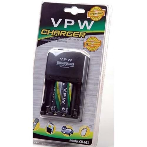 VPW CR-611 STANDART CHARGER 2 PİLLİ