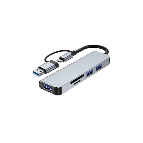 GABBLE GAB-TY501 ÇEVİRİCİ TYPE-C TO 3.0 5 IN 1 USB+ HDTV 4K