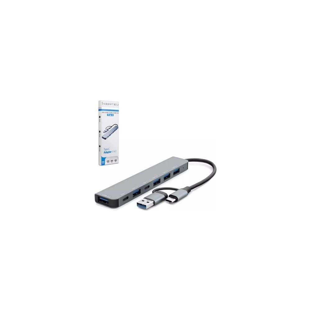 GABBLE GAB-TY701 ÇEVİRİCİ TYPE-C ?O 3.0 7 IN 1 USB+ HDTV 4K