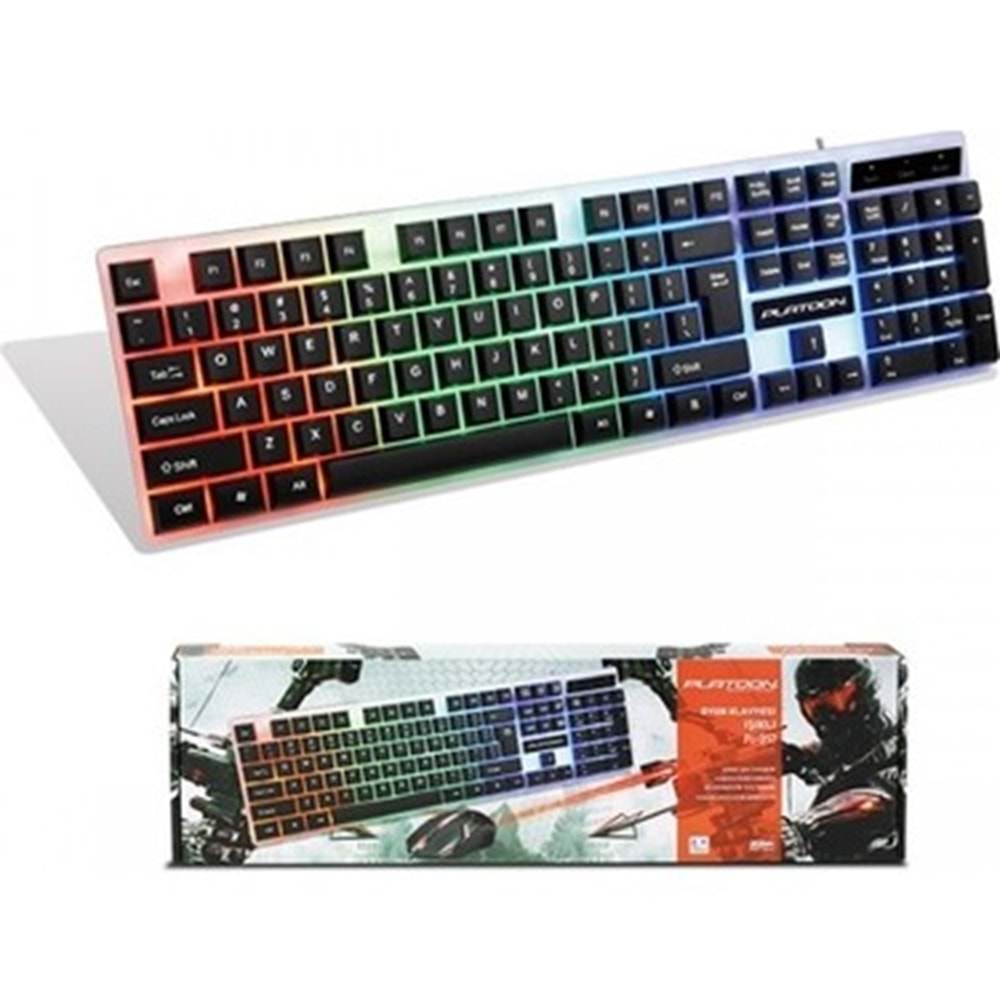 Platoon PL-357 RGB Aydınlatmalı Q Oyuncu Klavye Mouse Seti