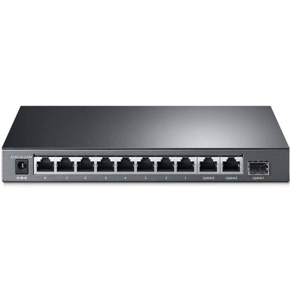 TP-LİNK 8 PORT 10-100 2XGB RJ45 UPLİNK 1XGBİT SFP 250 METRE 124W POE SWITCH