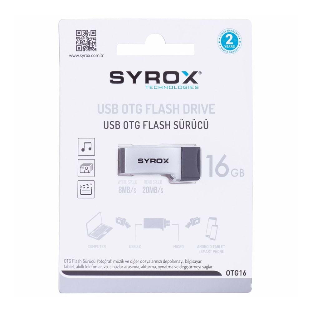 SYROX 16GB USB - MICRO USB FLASH BELLEK